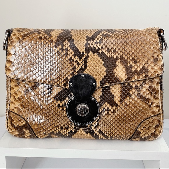 Ralph Lauren Collection Ricky Exotic Python Snake Skin Shoulder Crossbody Bag 5K - Picture 3 of 15